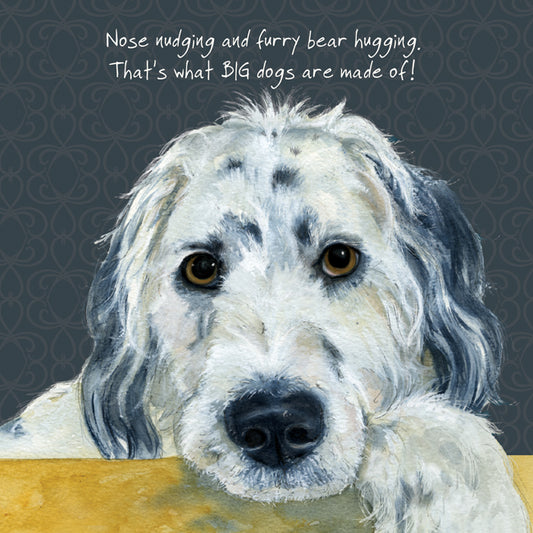 Dalmatian Lurcher Greeting Card | I The Little Dog Laughed