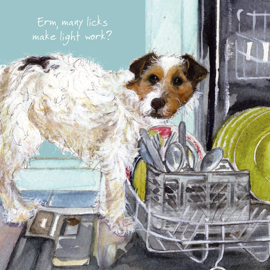 Parson Fox Terrier X Greeting Card | I The Little Dog Laughed