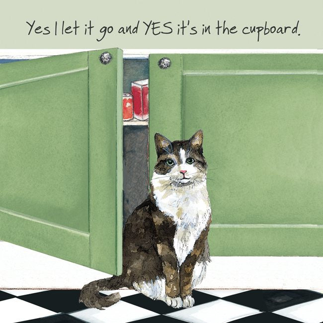 Happy Cat Greeting Card – Let go | The Little Dog Laughed