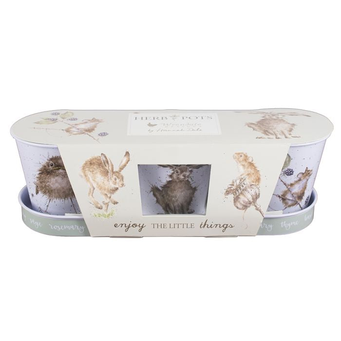 Country Animals Herb Pots and Tray Wrendale Designs