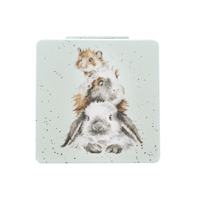 'Piggy in the Middle’ Guinea Rabbit Compact Mirror Wrendale