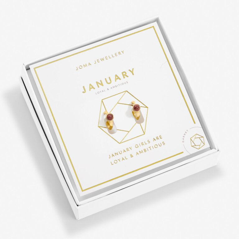 ‘January' Birthstone Hoop Earrings - Joma