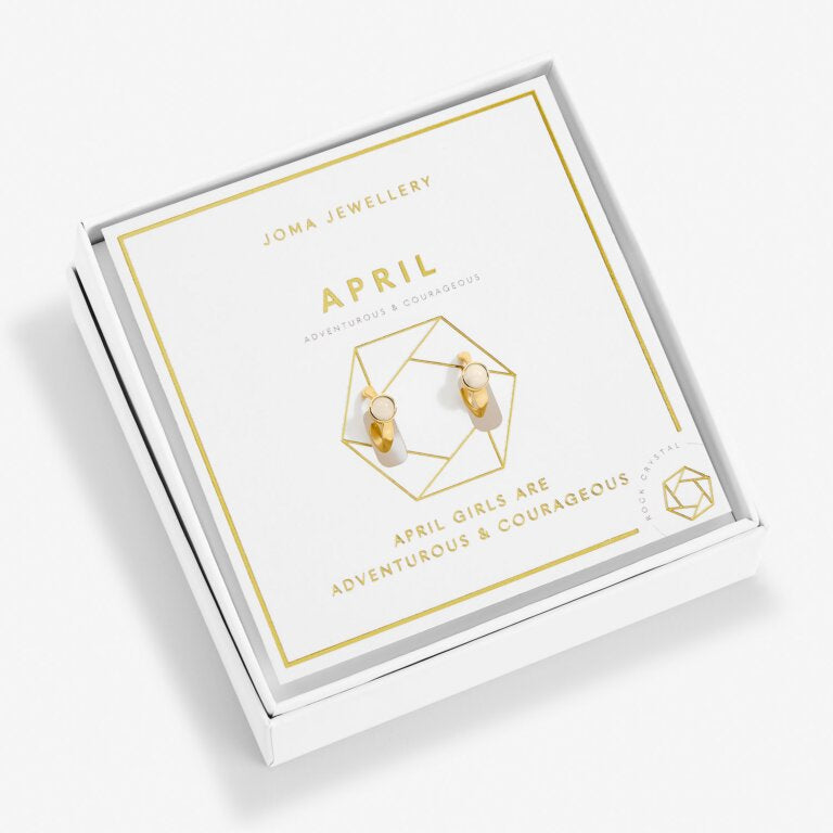 'April' Birthstone Hoop Earrings - Joma