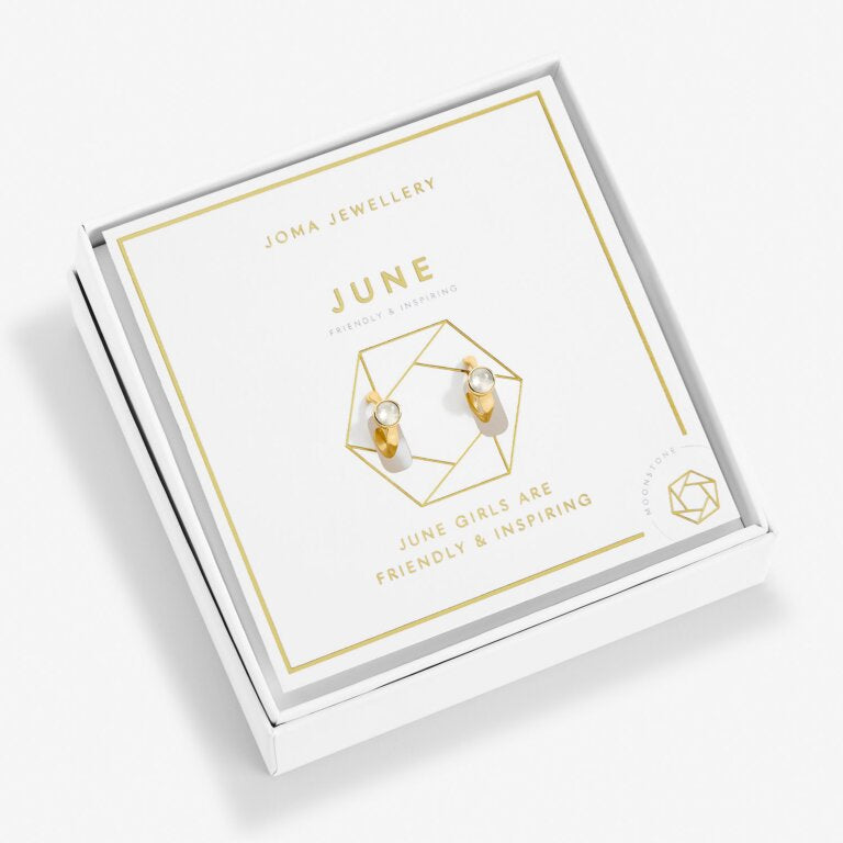 'June' Birthstone Hoop Earrings