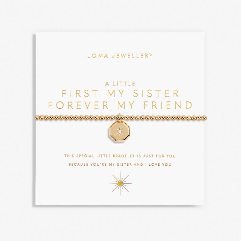 Gold A Little 'First My Sister Forever My Friend' Bracelet