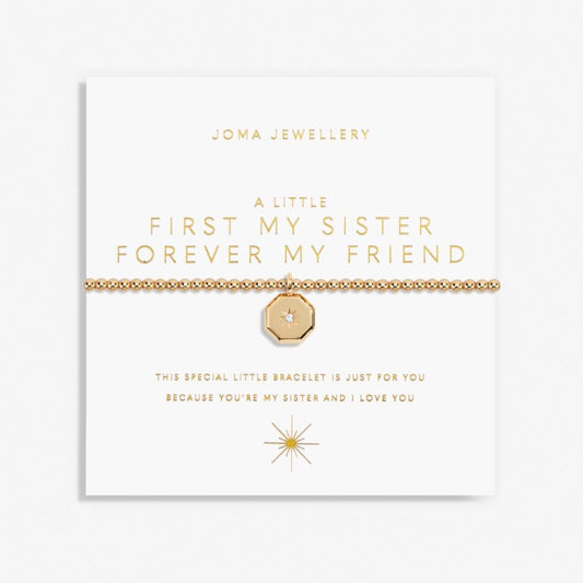 Gold A Little 'First My Sister Forever My Friend' Bracelet