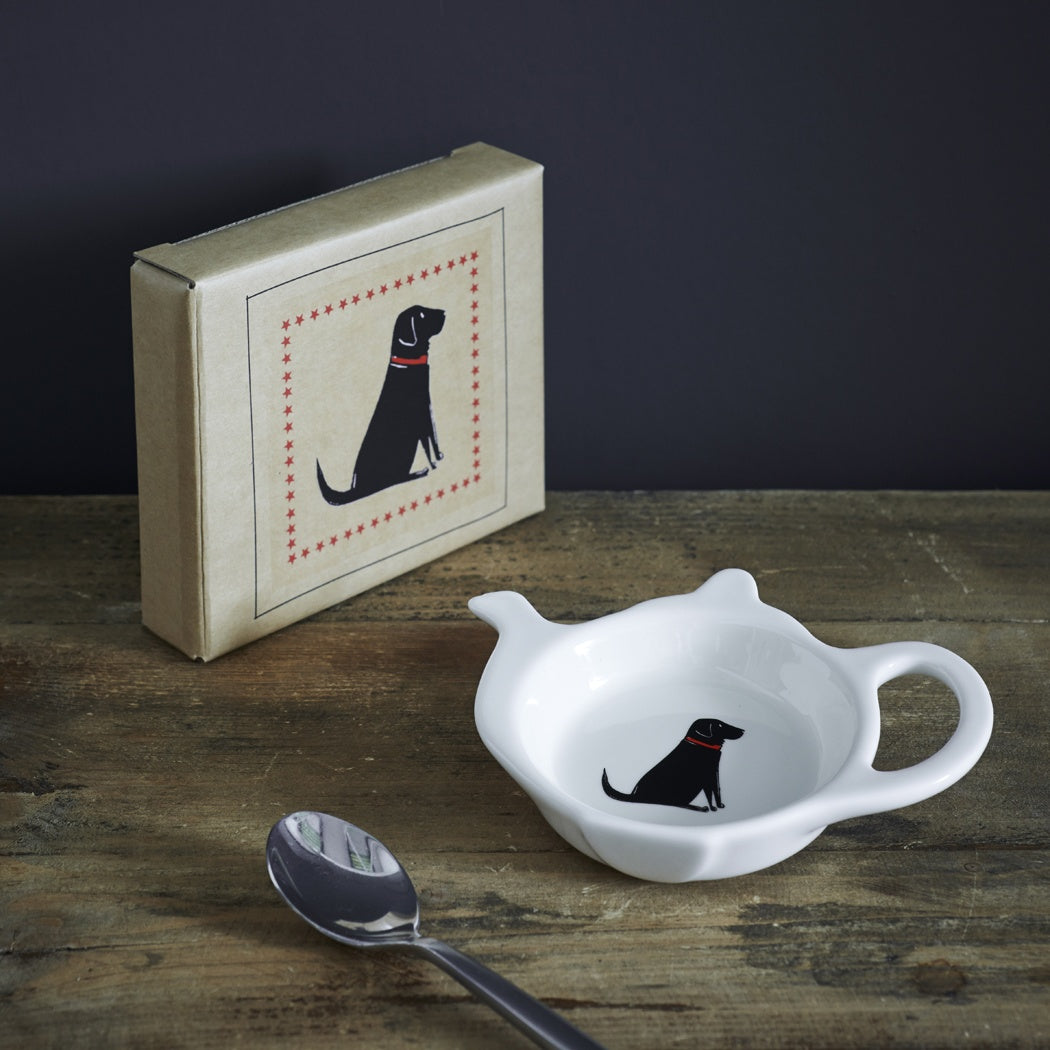 Black Labrador Teabag Dish