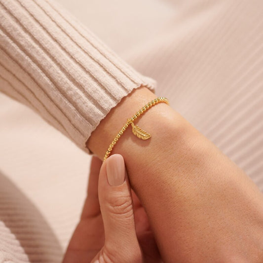 A Little ‘Feathers Appear When Loved Ones Are Near’ Gold Bracelet