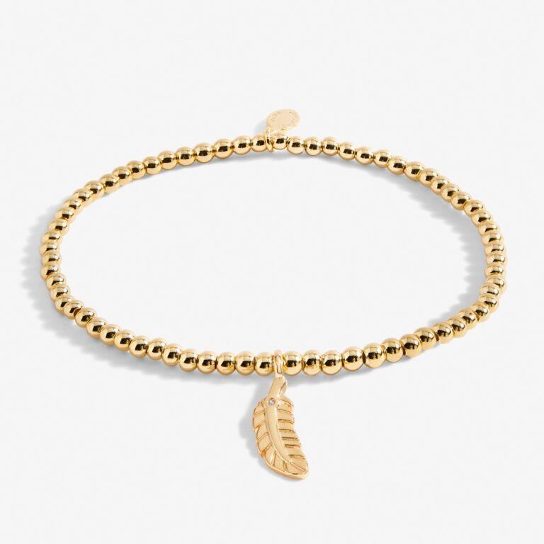 A Little ‘Feathers Appear When Loved Ones Are Near’ Gold Bracelet