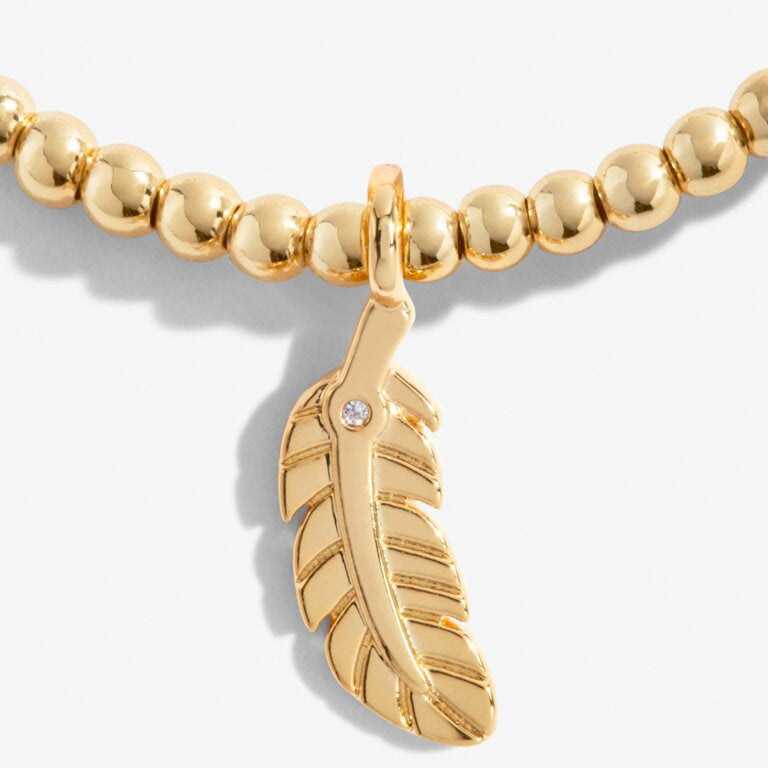 A Little ‘Feathers Appear When Loved Ones Are Near’ Gold Bracelet