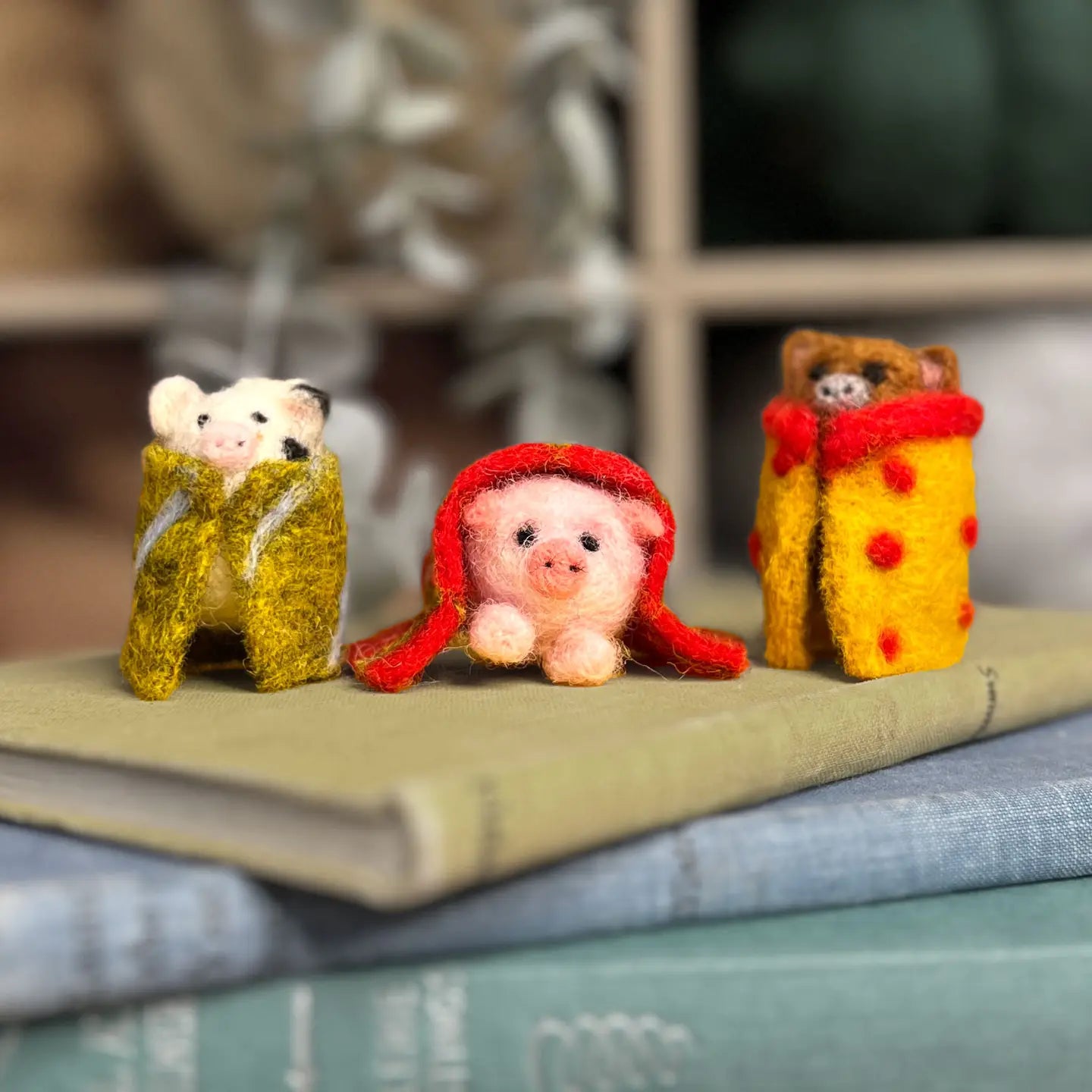 Three Little Pigs in Blankets Needle Felting Craft Kit