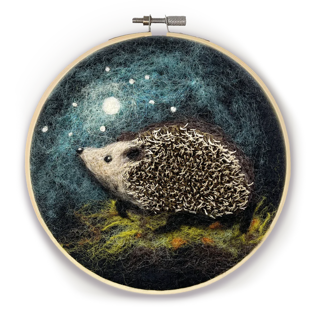 Hedgehog in a Hoop Needle Felting Craft Kit