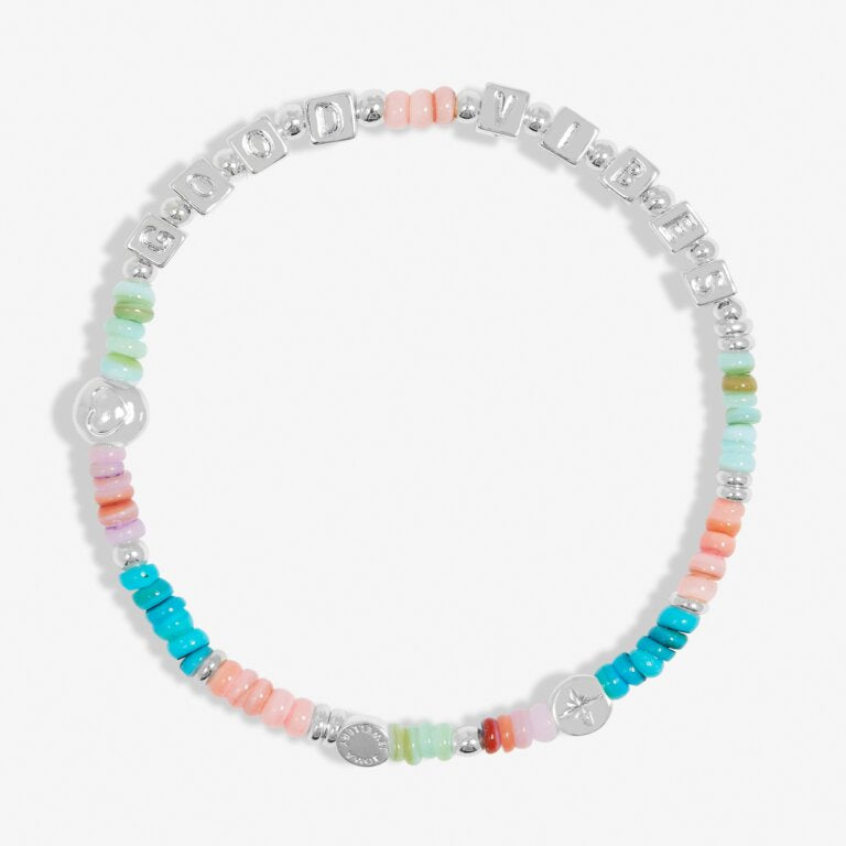 Happy Little Moments 'Good Vibes' Bracelet In Silver Plating