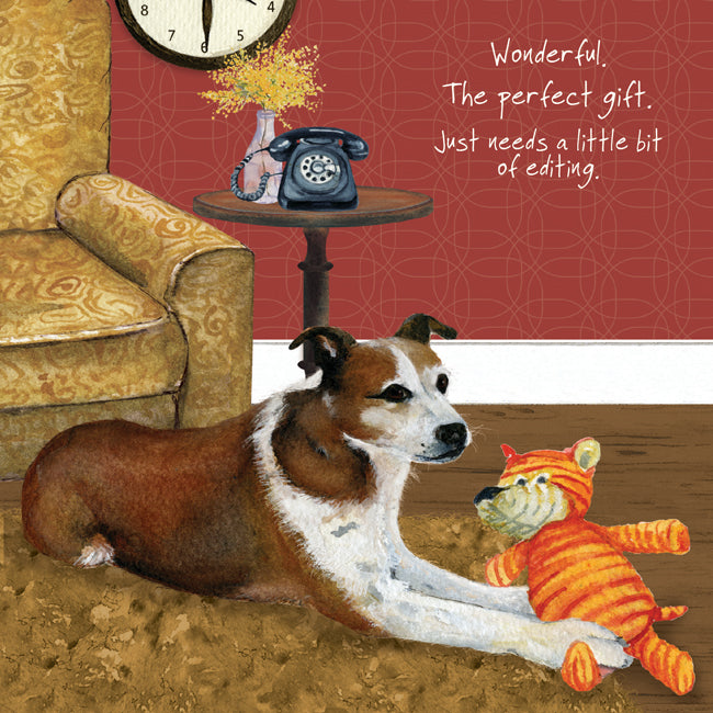 Terrier Collie Dog Greeting Card | The Little Dog Laughed