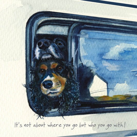 Dogs and Campervan Greeting Card | The Little Dog Laughed