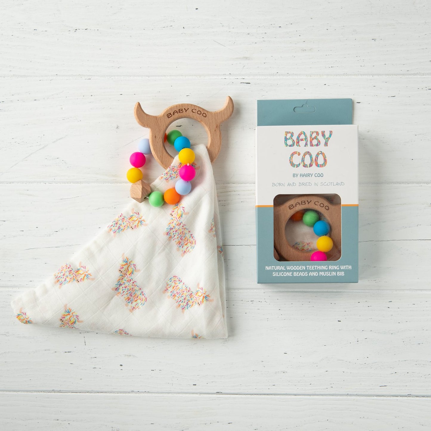 Baby Coo Highland Coo Teething Set