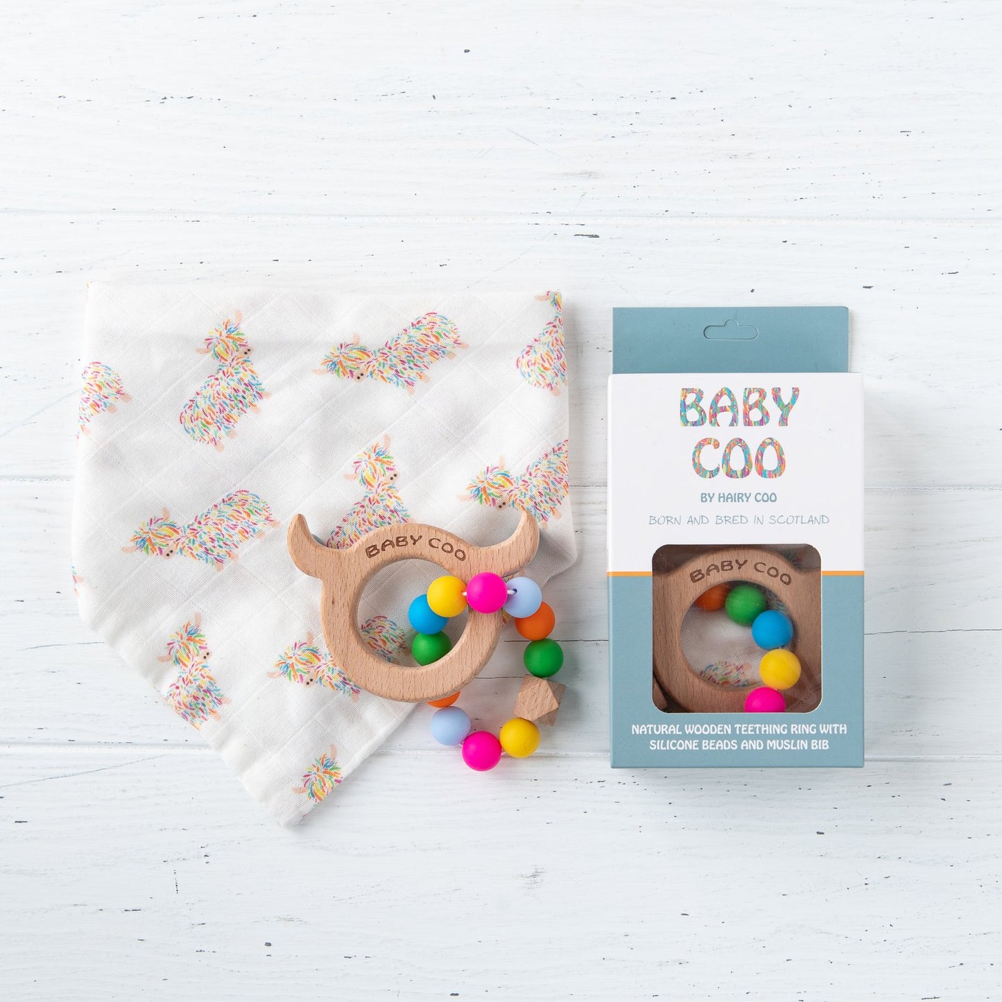 Baby Coo Highland Coo Teething Set