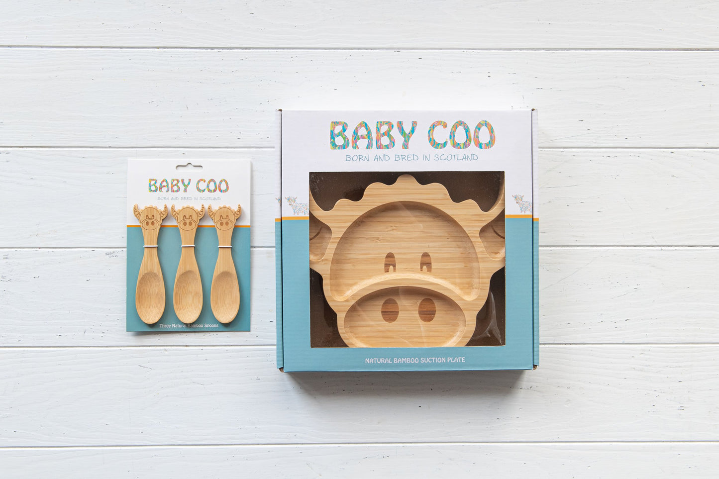 Baby Coo Highland Coo Set of Three Bamboo Spoons