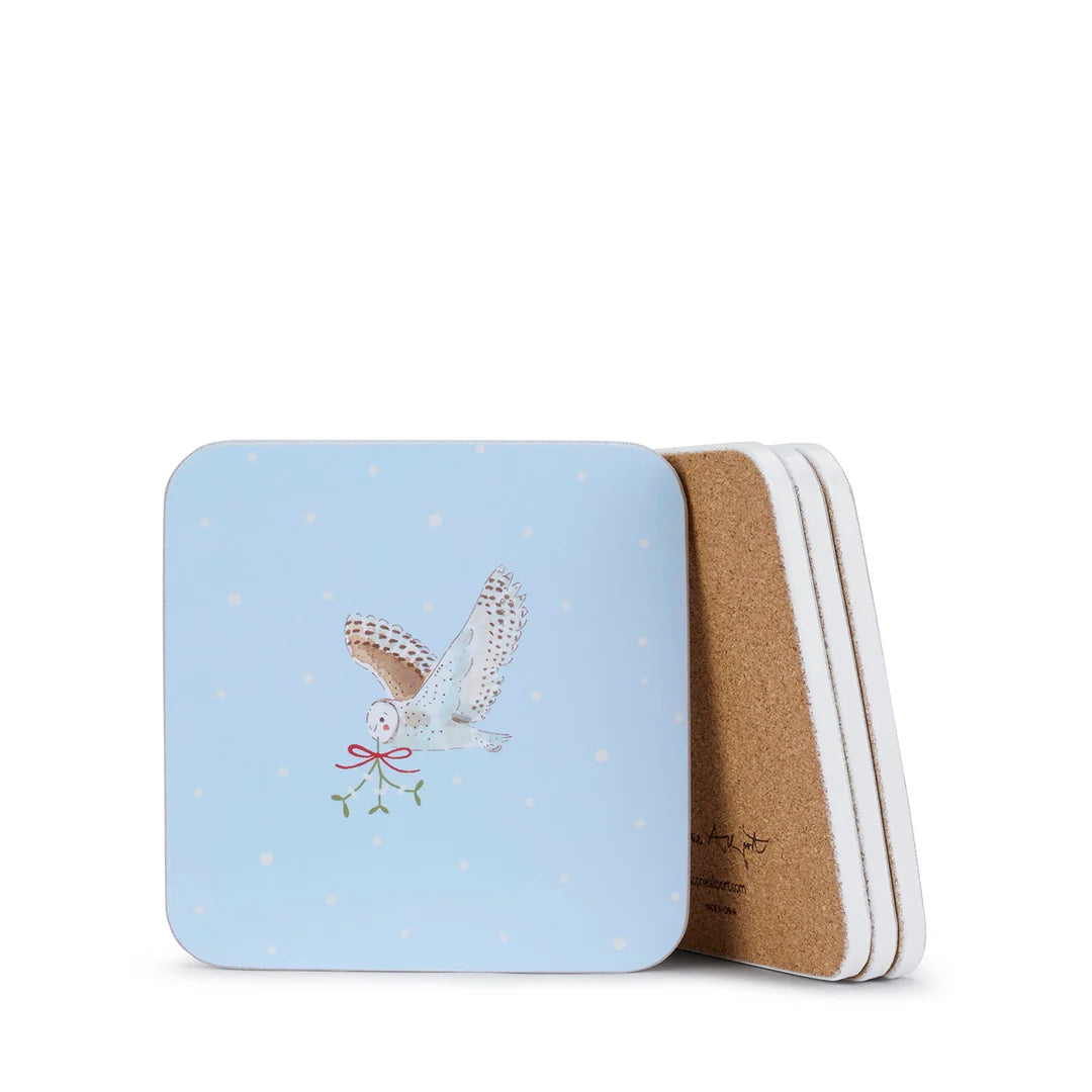 Snowy Owls Coasters (Set of 4)