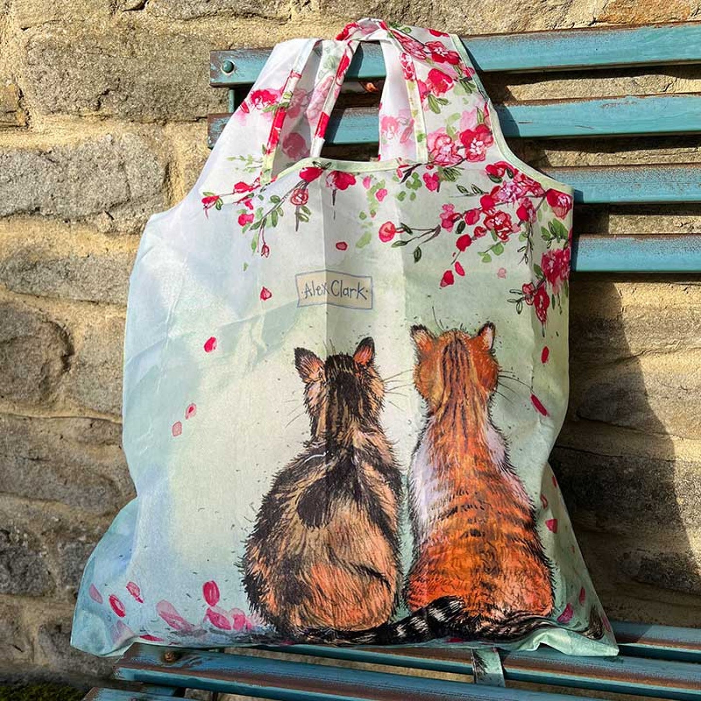 Cat and Blossom Reusable Shopping Bag