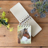 Horse and Flowers Small Spiral Bound Notepad