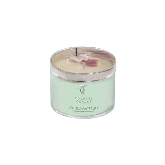 Lotus Flowers & Waterlily Tin Candle