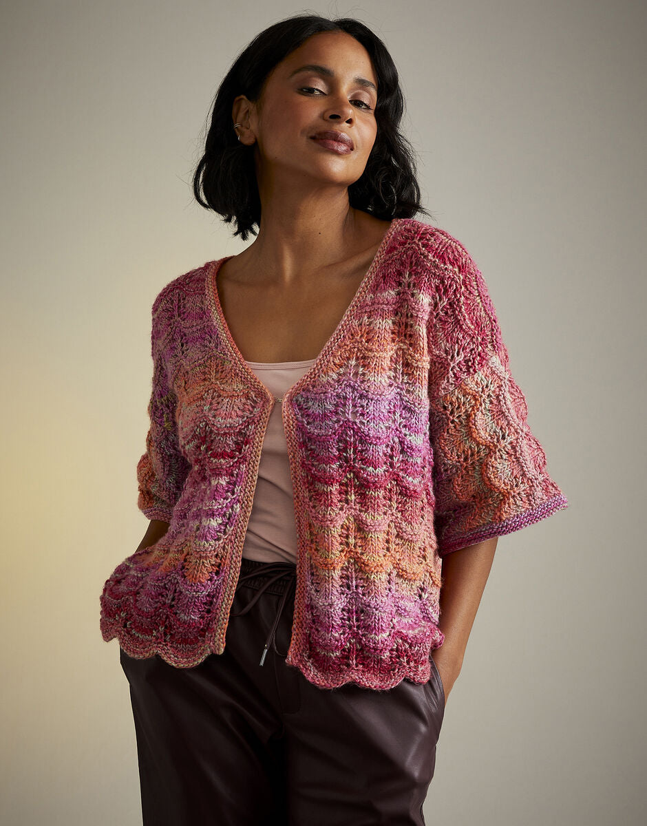 Pattern - HOT HOUSE FLOWERS CARDIGAN IN SIRDAR JEWELSPUN ARAN