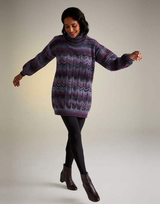 Pattern - NIGHT BLOOMING ROLL NECK IN SIRDAR JEWELSPUN ARAN