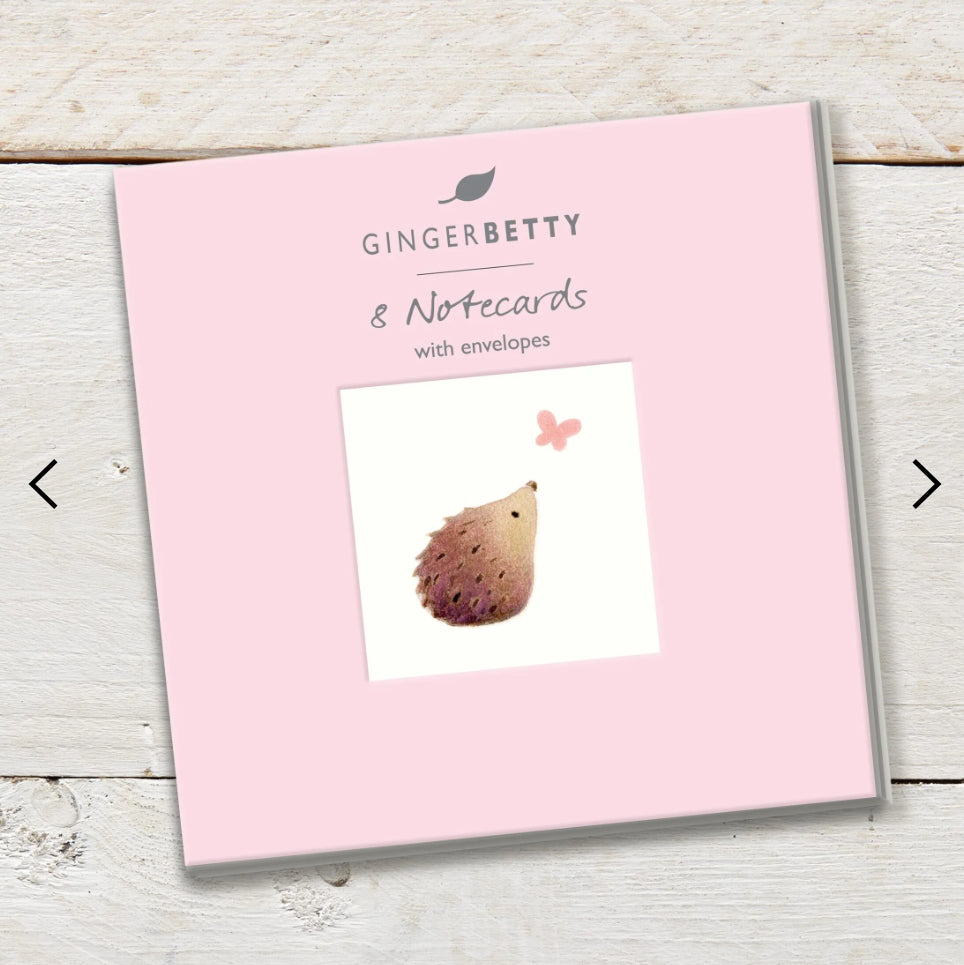 Hedgehog & Birds Notecards - Ginger Betty