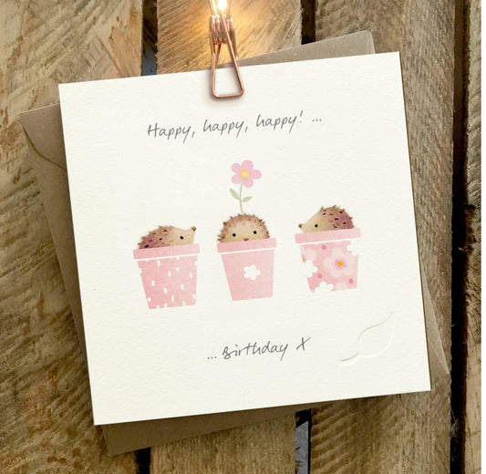 Happy, Happy, Happy Birthday - Ginger Betty Card