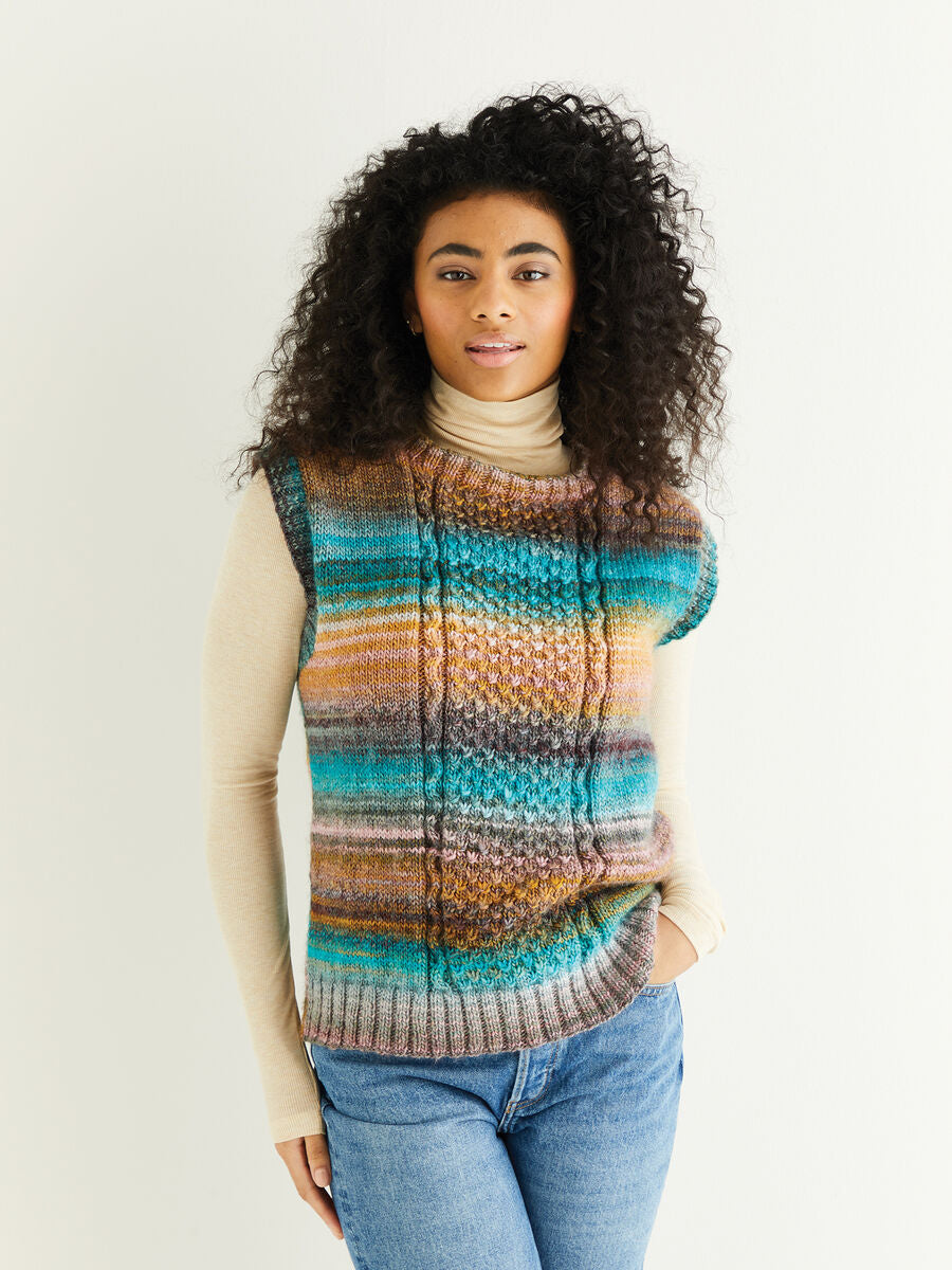 Pattern - TEXTURED PANEL VEST IN SIRDAR JEWELSPUN