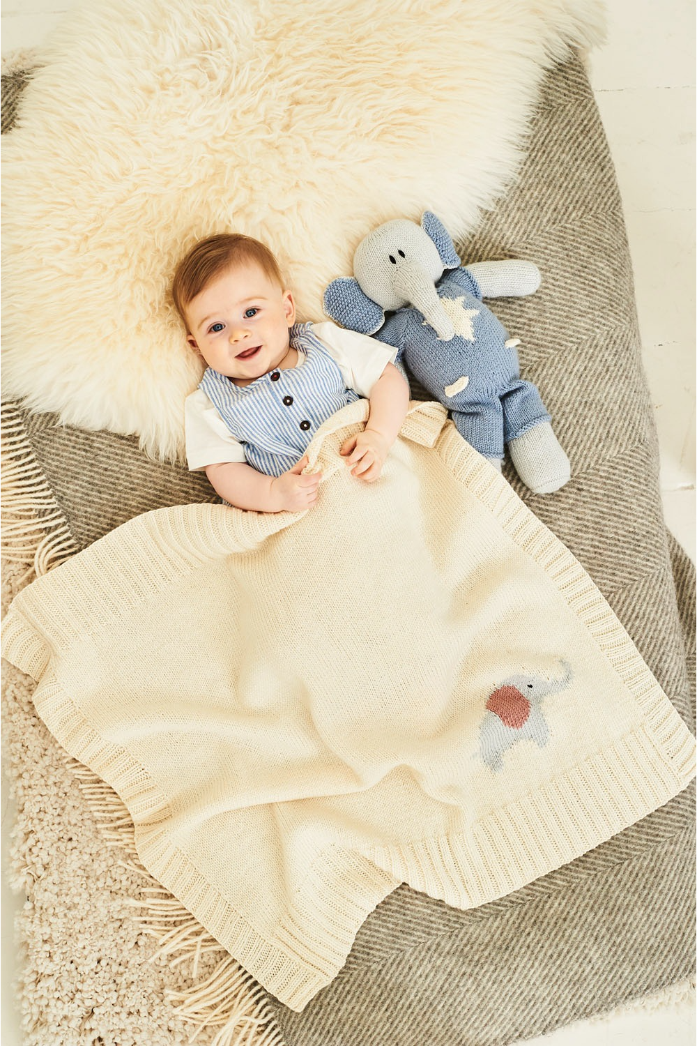 Pattern 9854 - Adam & Astrid Elephant Toys & Blanket - Bambino DK