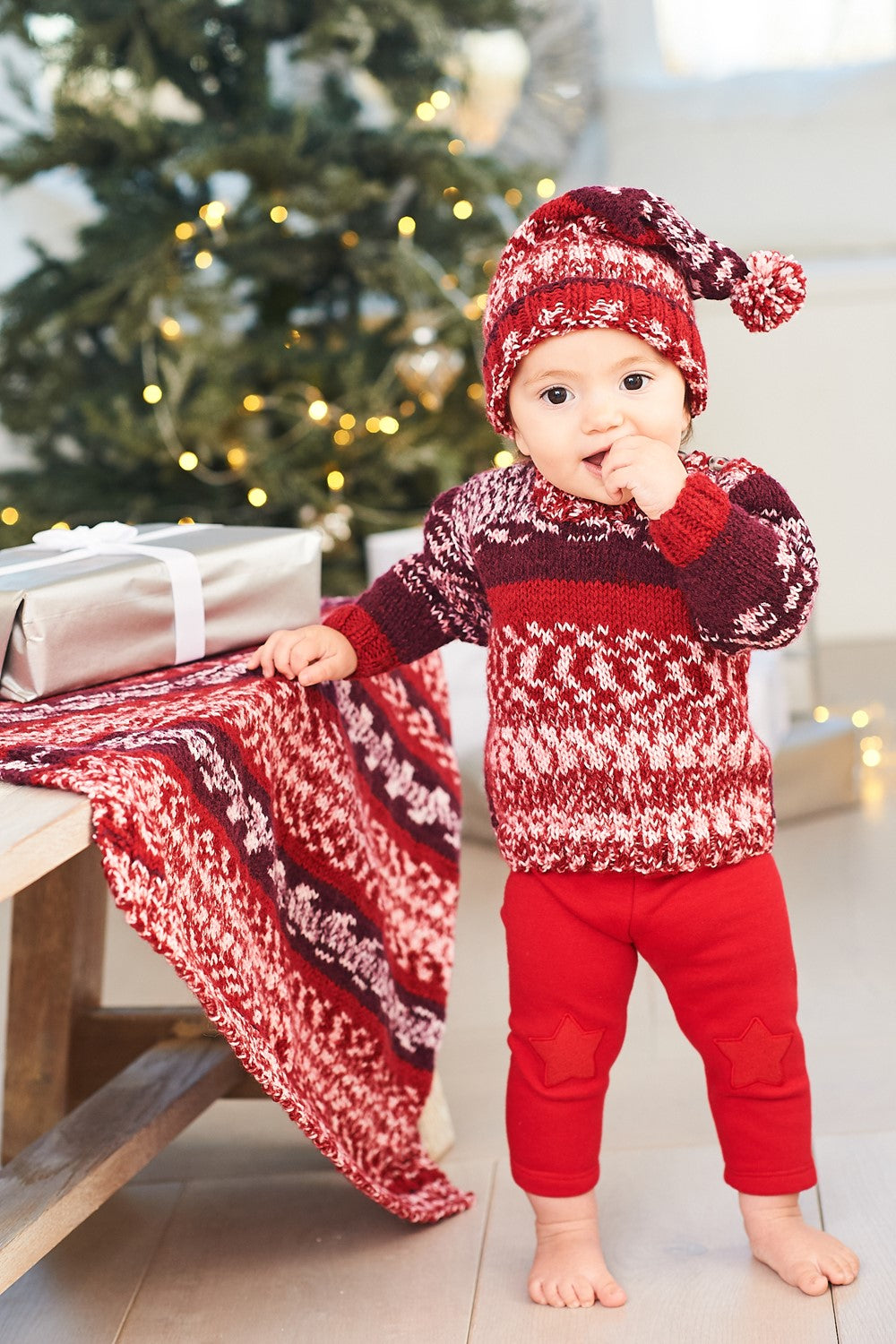 Pattern 10077 - Sweater, Blanket & Hat -  Easy Fair Isle Effect