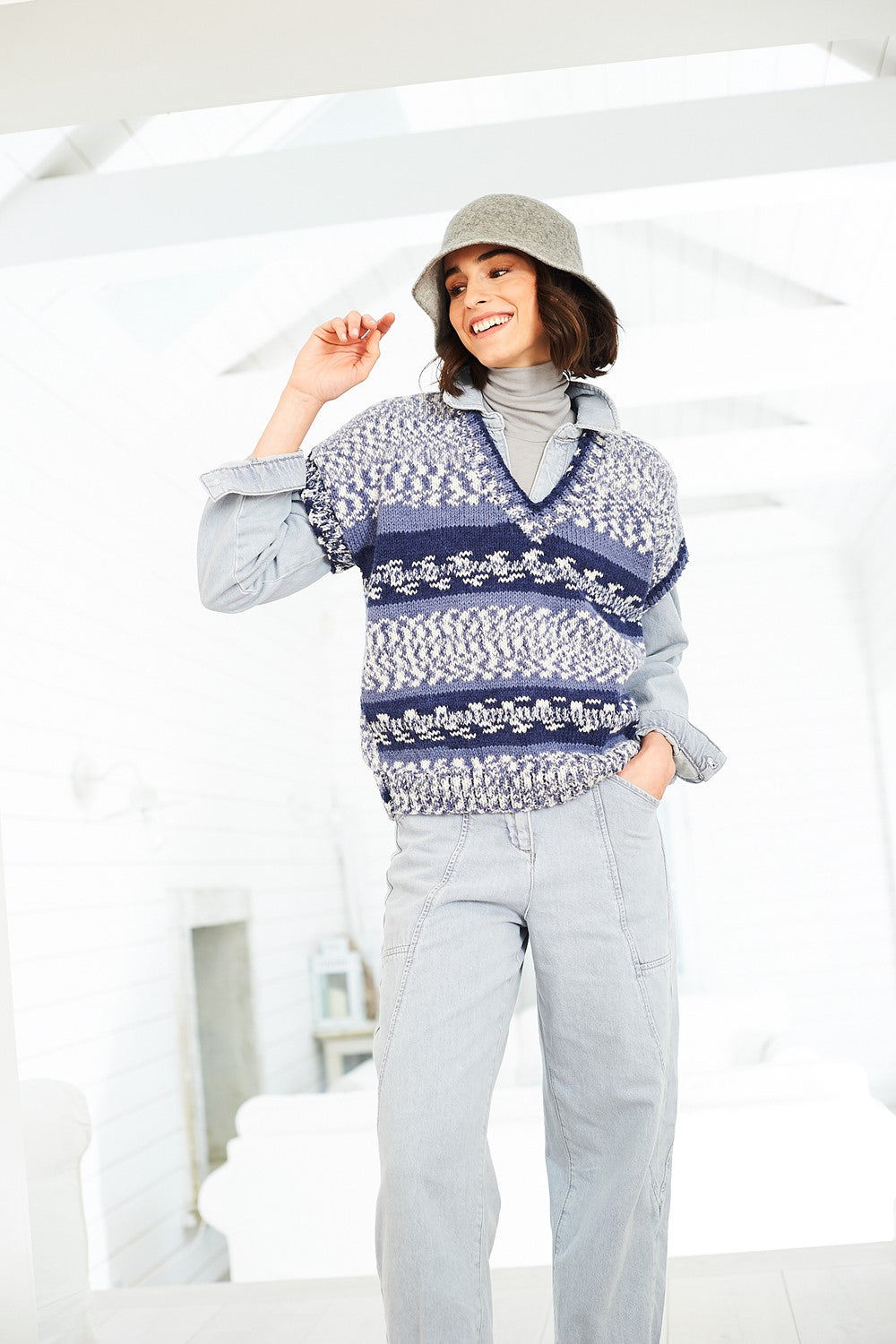 Pattern 10075 - Tank Tops & Snood - Easy Fair Isle Effect