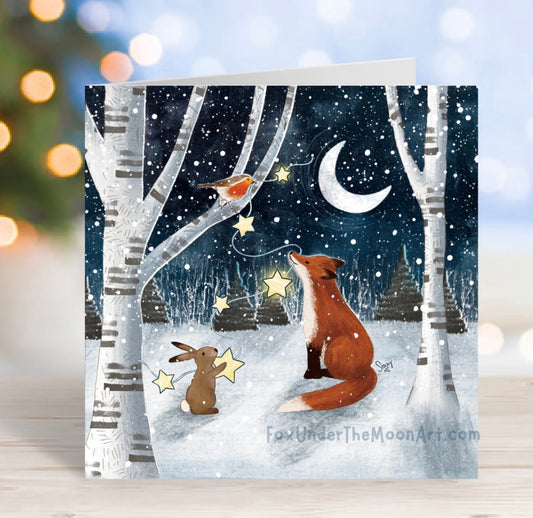 ‘Winter Lights’ Fox Under The Moon 2024 Christmas Card