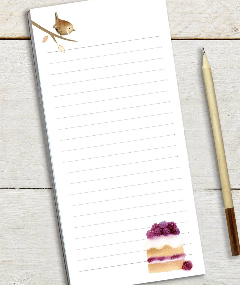 Wren & Cake Magnetic Notepad