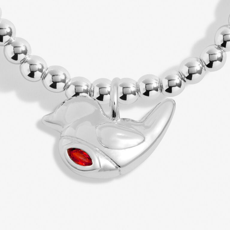 Christmas Cracker 'Christmas Robin' Bracelet In Silver Plating