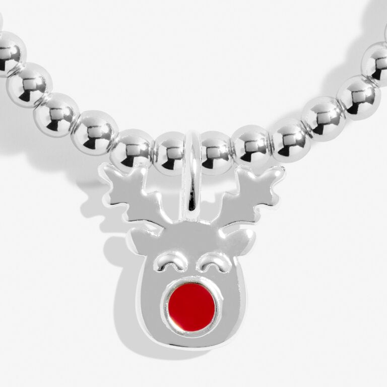 Kids' Christmas A Little 'Rudolph The Reindeer' Bracelet In Silver Plating