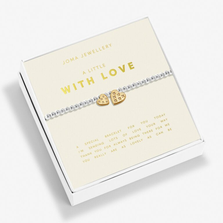 Christmas Boxed A Little 'With Love' Bracelet In Silver And Gold Plating