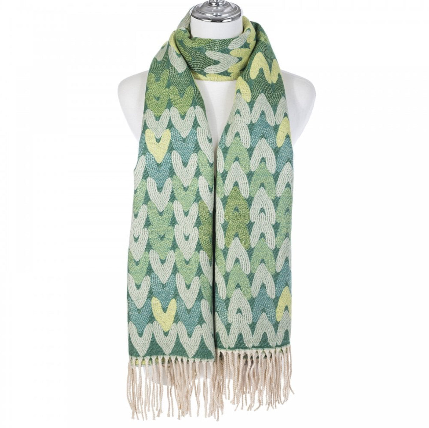 Green Hearts Scarf