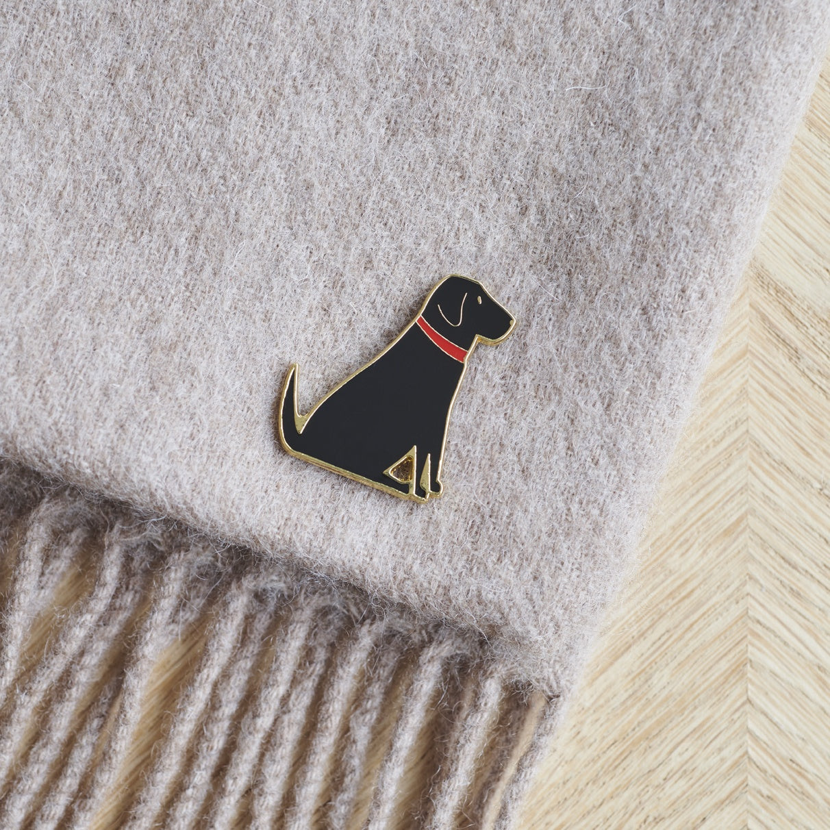 Black Labrador Christmas Dog Pin