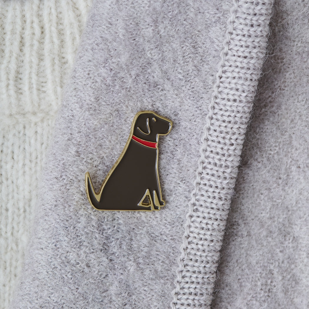 Chocolate Labrador Christmas Dog Pin