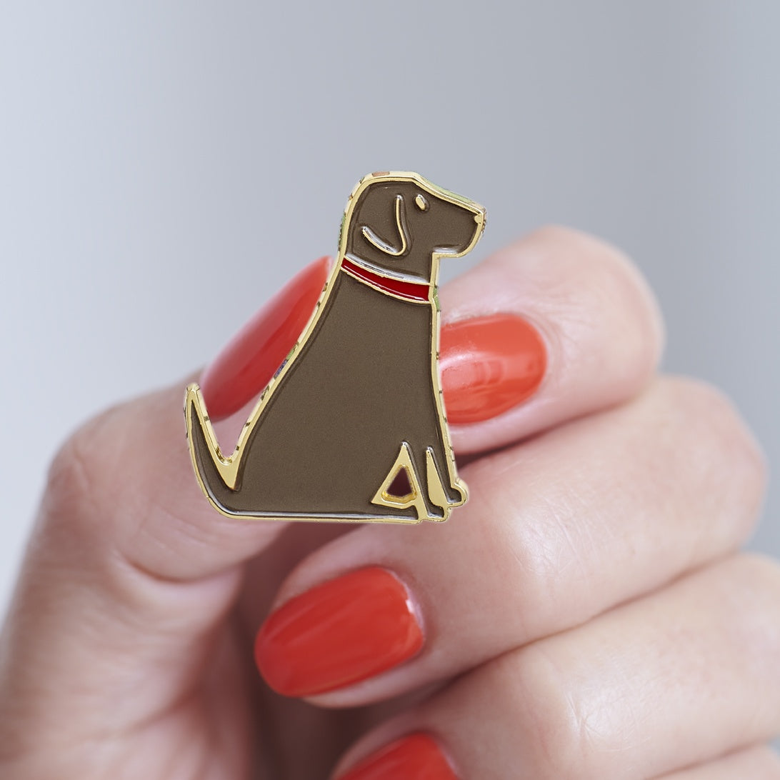 Chocolate Labrador Christmas Dog Pin