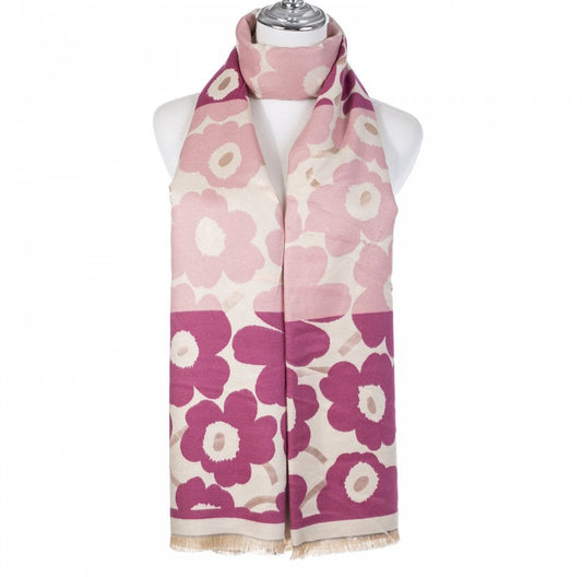 Pink Flowers Scarf