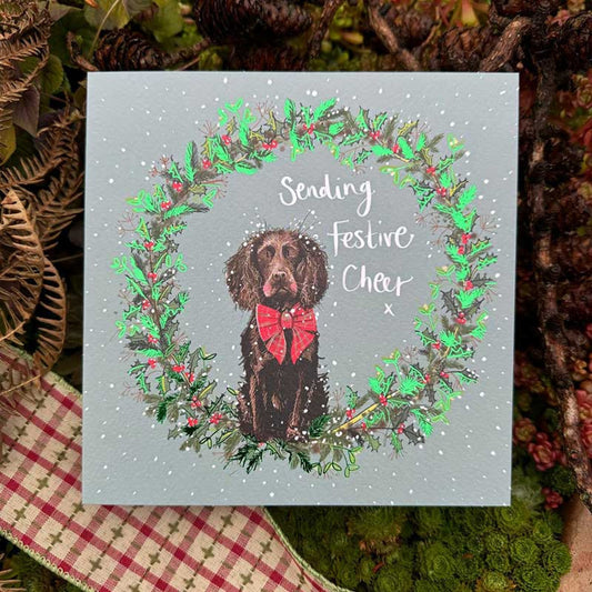 Alex Clark Sending Festive Cheer Christmas Spaniel card