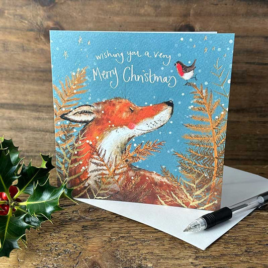 Alex Clark Fox and Robin Christmas card