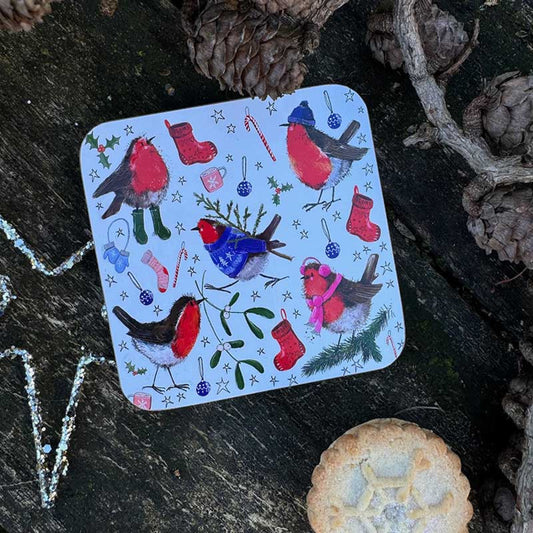 Festive Robins Coaster