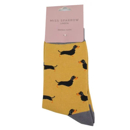 Little Sausage Dogs Socks Yellow