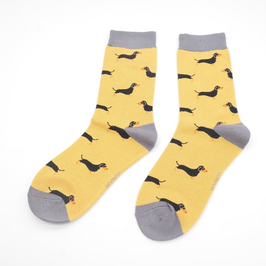 Little Sausage Dogs Socks Yellow