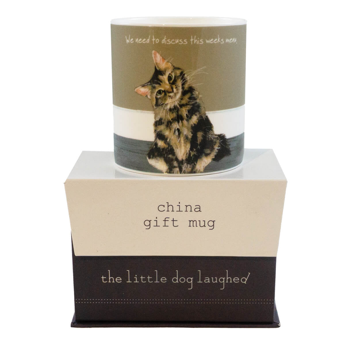 Tabby Cat Menu Mug by Little Dog Laughed